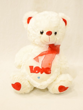 12 Inches White Teddy Bear Holding Love Heart