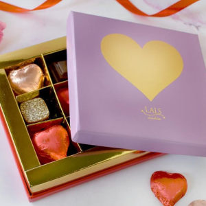 Lilac Heart Chocolate Box 9 Pieces