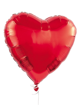 Red Heart Inflated Foil Balloon