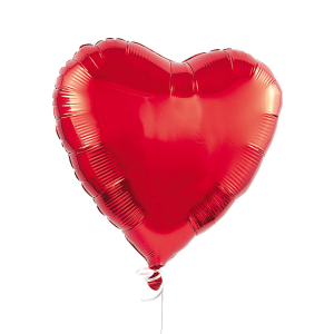 Red Heart Inflated Foil Balloon