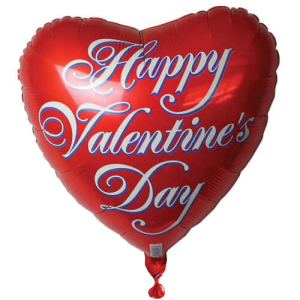 Happy Valentines Day Red Heart Inflated Foil Balloon