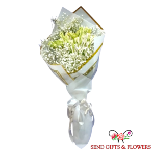 24 Tube Roses 2 Gypso Flowers Bouquet