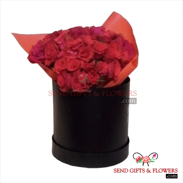 36 Red Roses Love is Pure with Round Box