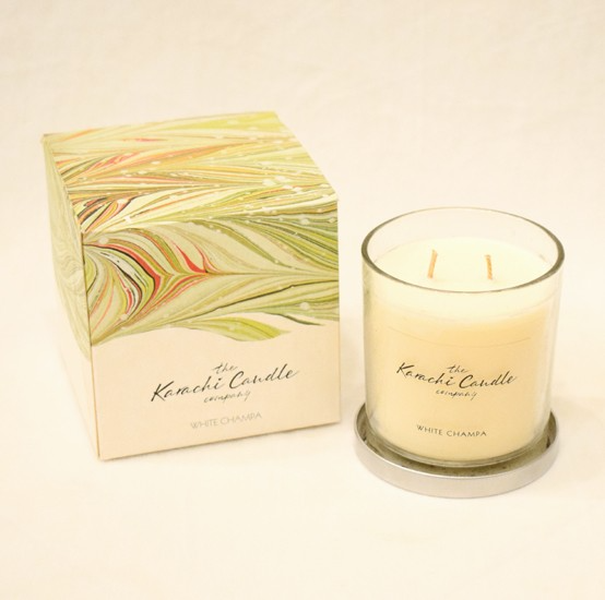 White Champa Scented Candle